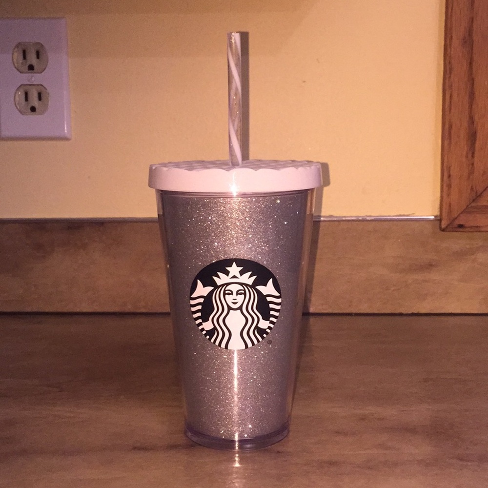 Sparkly Silver Starbucks Tumbler